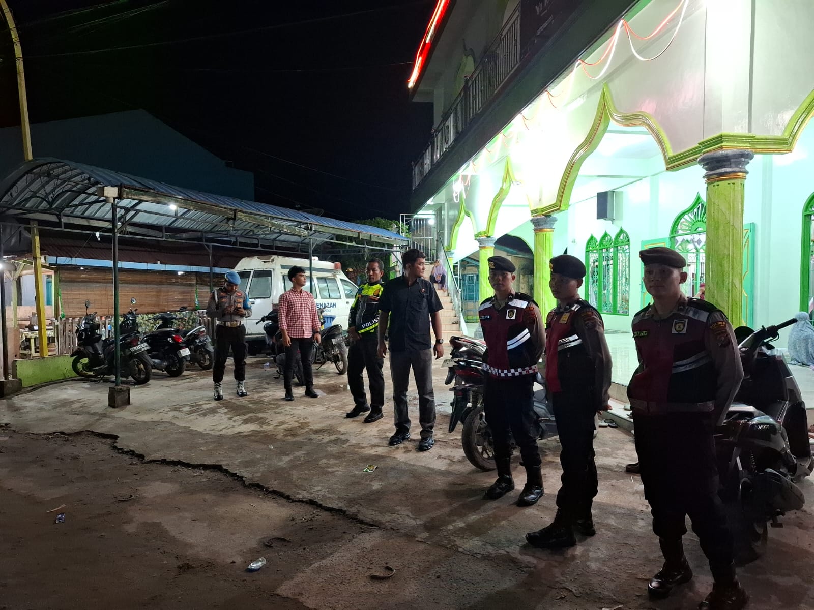 Polres Tapanuli Tengah Gelar Patroli Blue Light, Jaga Keamanan Ibadah Tarawih