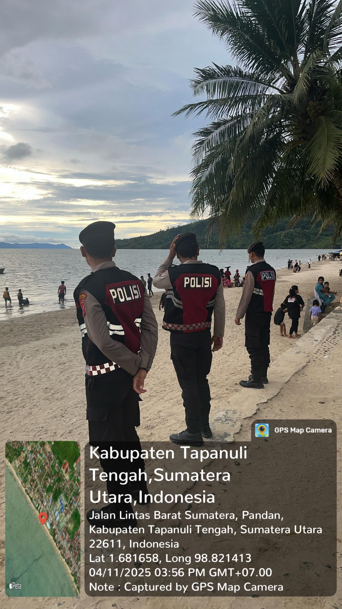 Polres Tapteng Gelar Patroli Kota Sore di Lokasi Wisata dan Jalur Lalu Lintas Padat