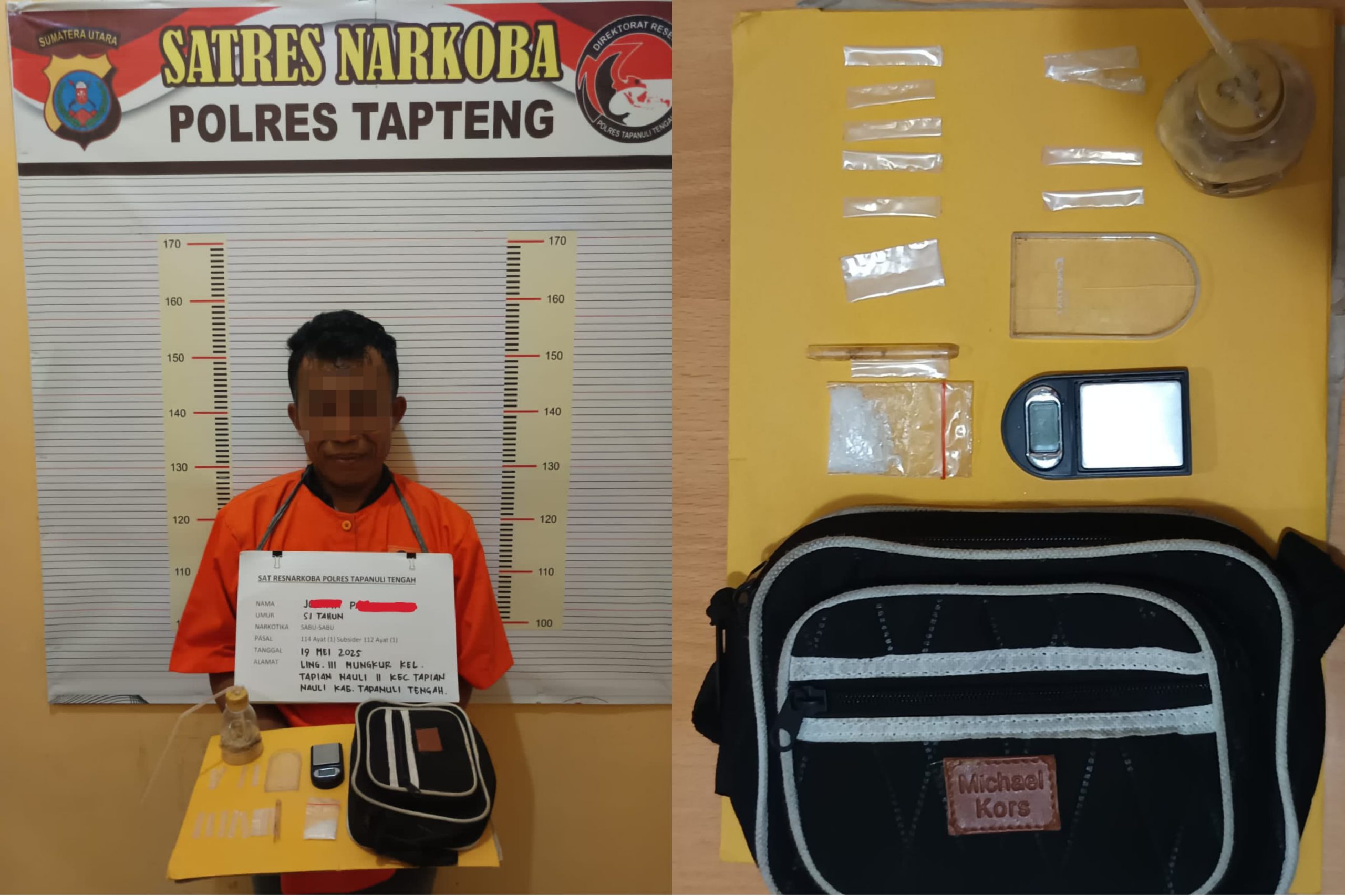 Polres Tapteng Tangkap Pengedar Sabu di Tapian Nauli : Warga Bakar Pondok di TKP