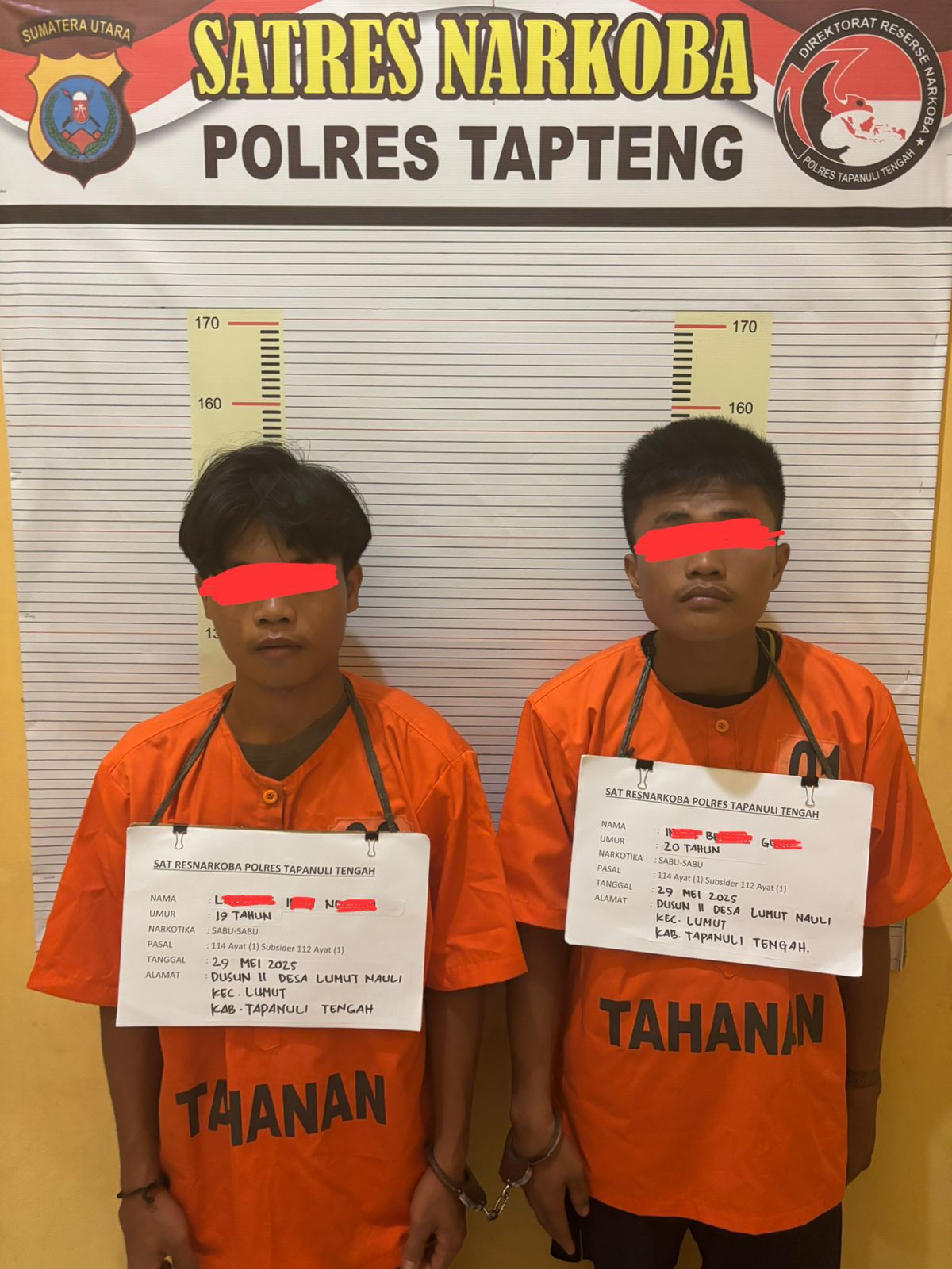 Sat Narkoba Polres Tapteng, Tangkap Dua Pengedar Sabu dari Pinangsori